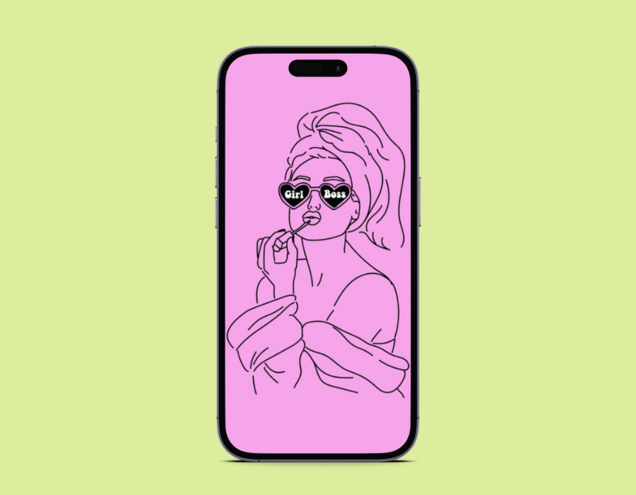 iPhone wallpaper Girl Boss Pink